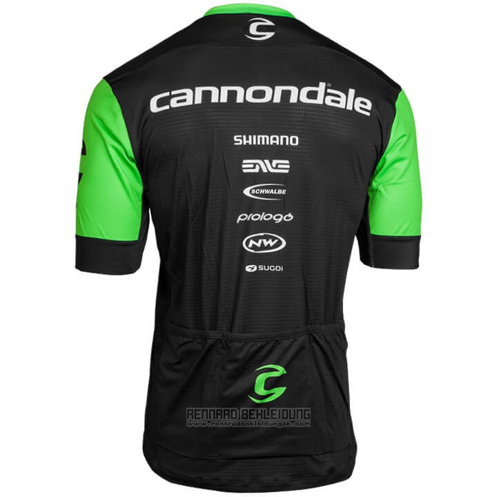 2018 Fahrradbekleidung Cannondale Factory Rancing Grun und Shwarz Trikot Kurzarm und Tragerhose - zum Schließen ins Bild klicken